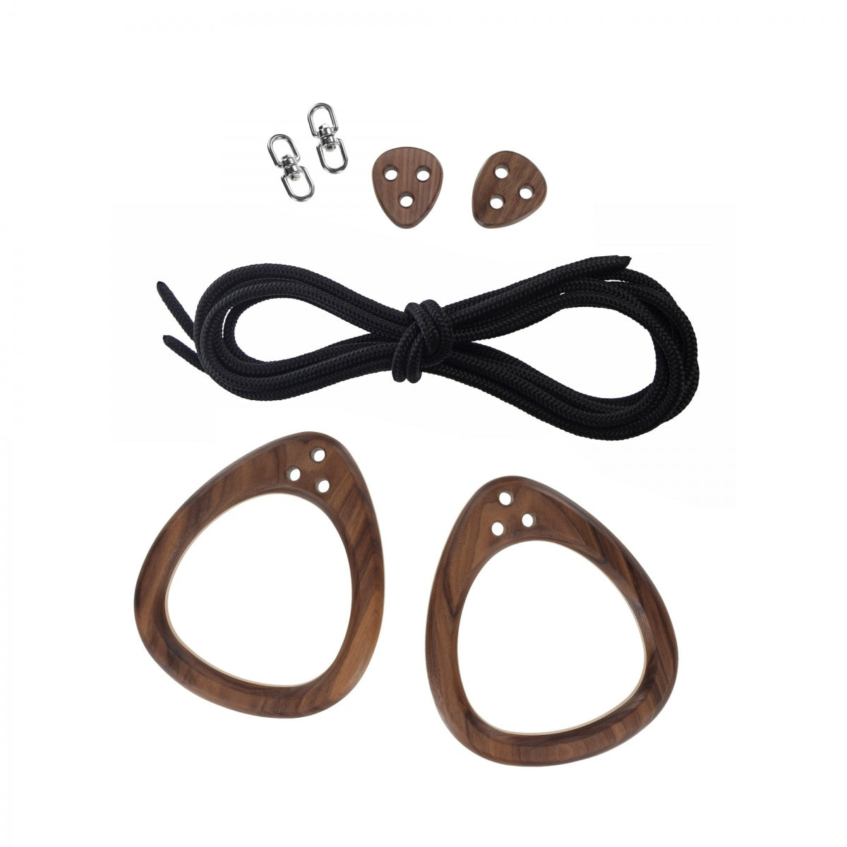 Lillagunga Rings - Walnut - Black Rope