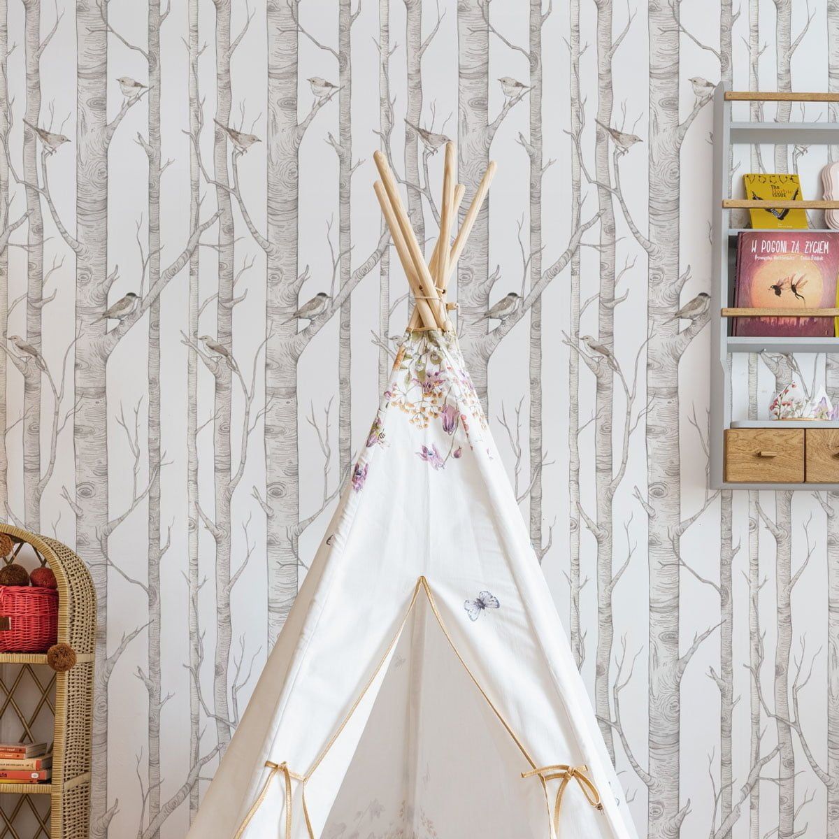 Dekornik Behang Birch Forest kinderkamer behang in Scandinavisch design