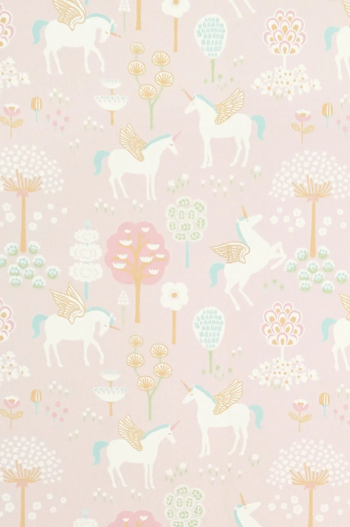 Majvillan True Unicorns pink behang sfeerbeeld kinderkamer detail