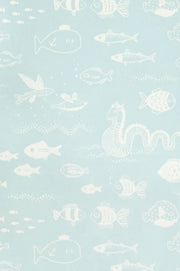 Majvillan The big blue behang in blue kleur in sfeervolle Scandinavische kinderkamer