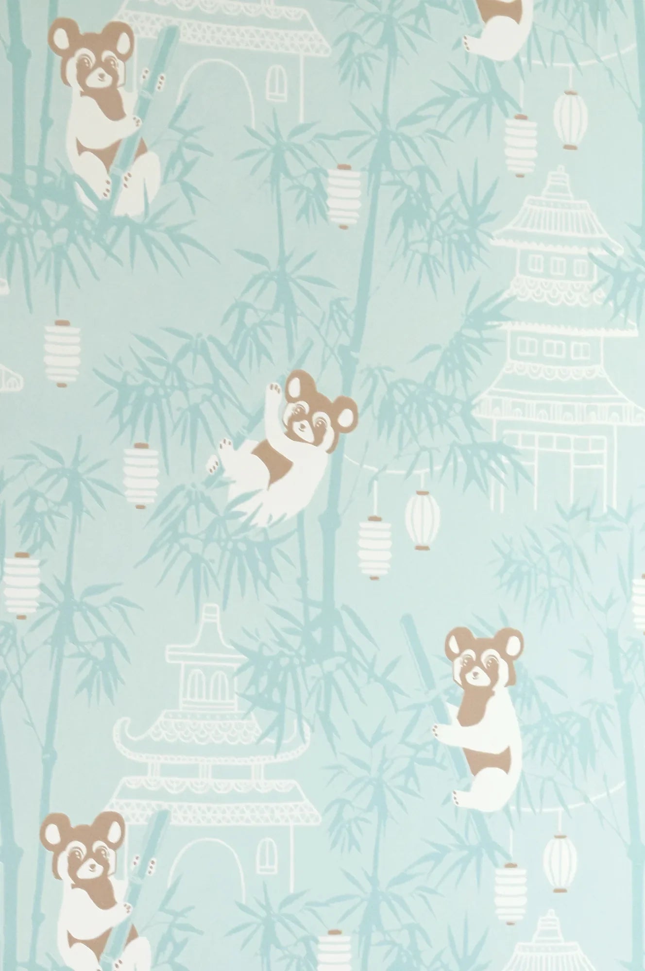 Majvillan Bambu turq behang sfeerbeeld kinderkamer detail