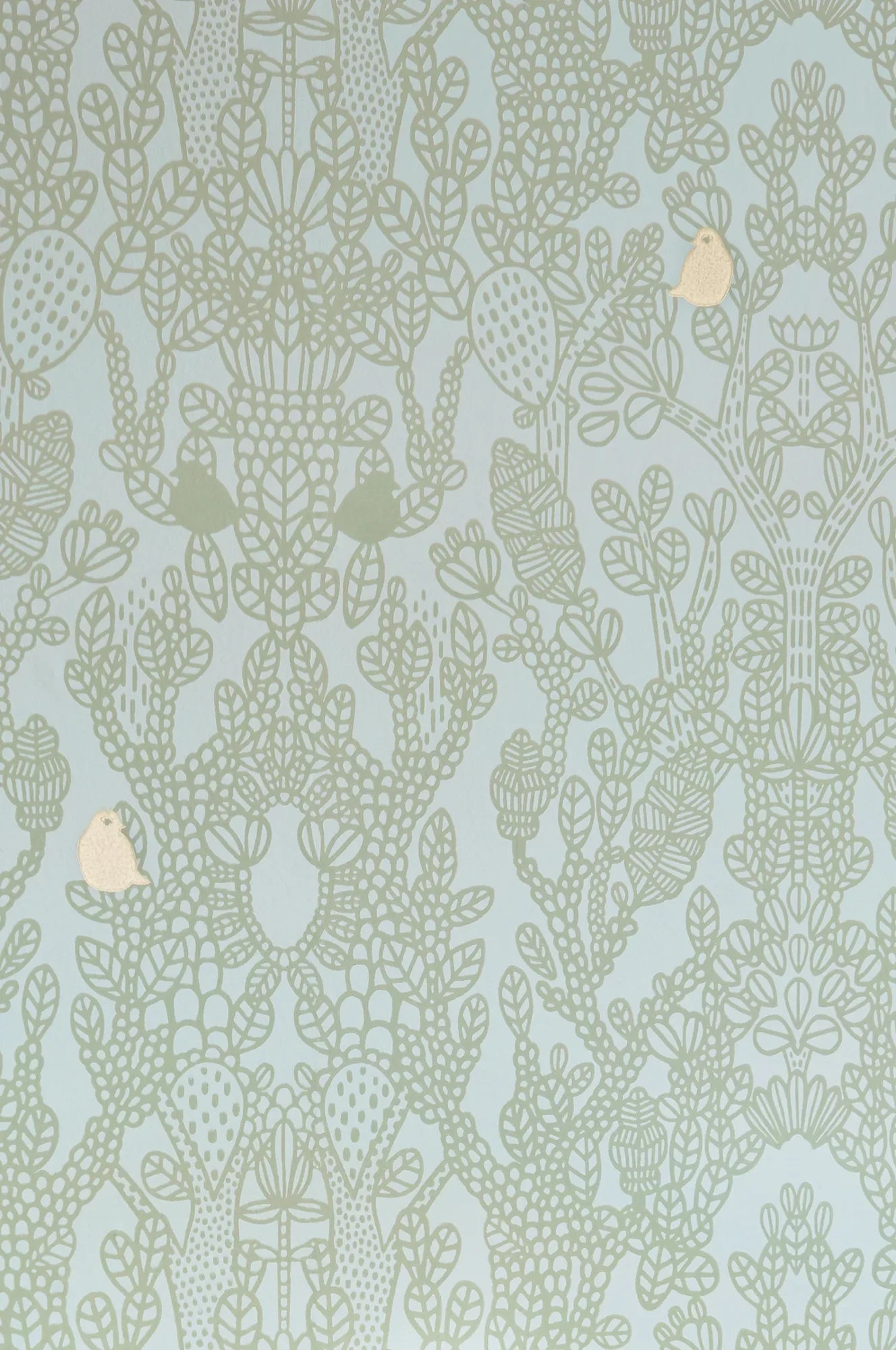 Majvillan Amelie green behang sfeerbeeld kinderkamer detail