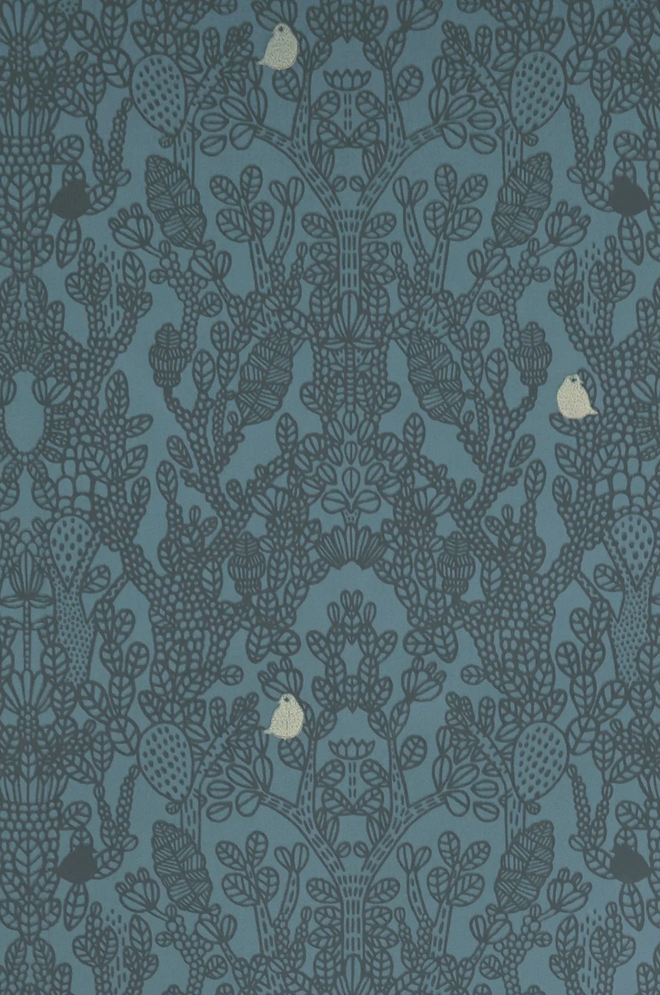 Majvillan Amelie blue behang sfeerbeeld kinderkamer detail