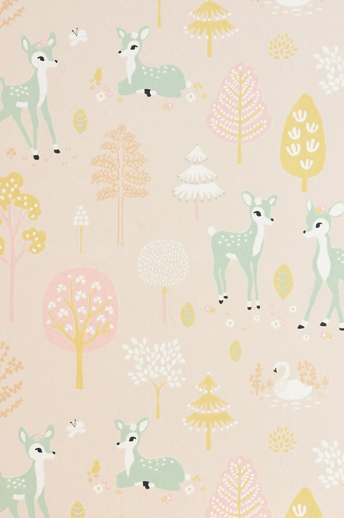 Majvillan Golden woods sweet pink behang sfeerbeeld kinderkamer detail