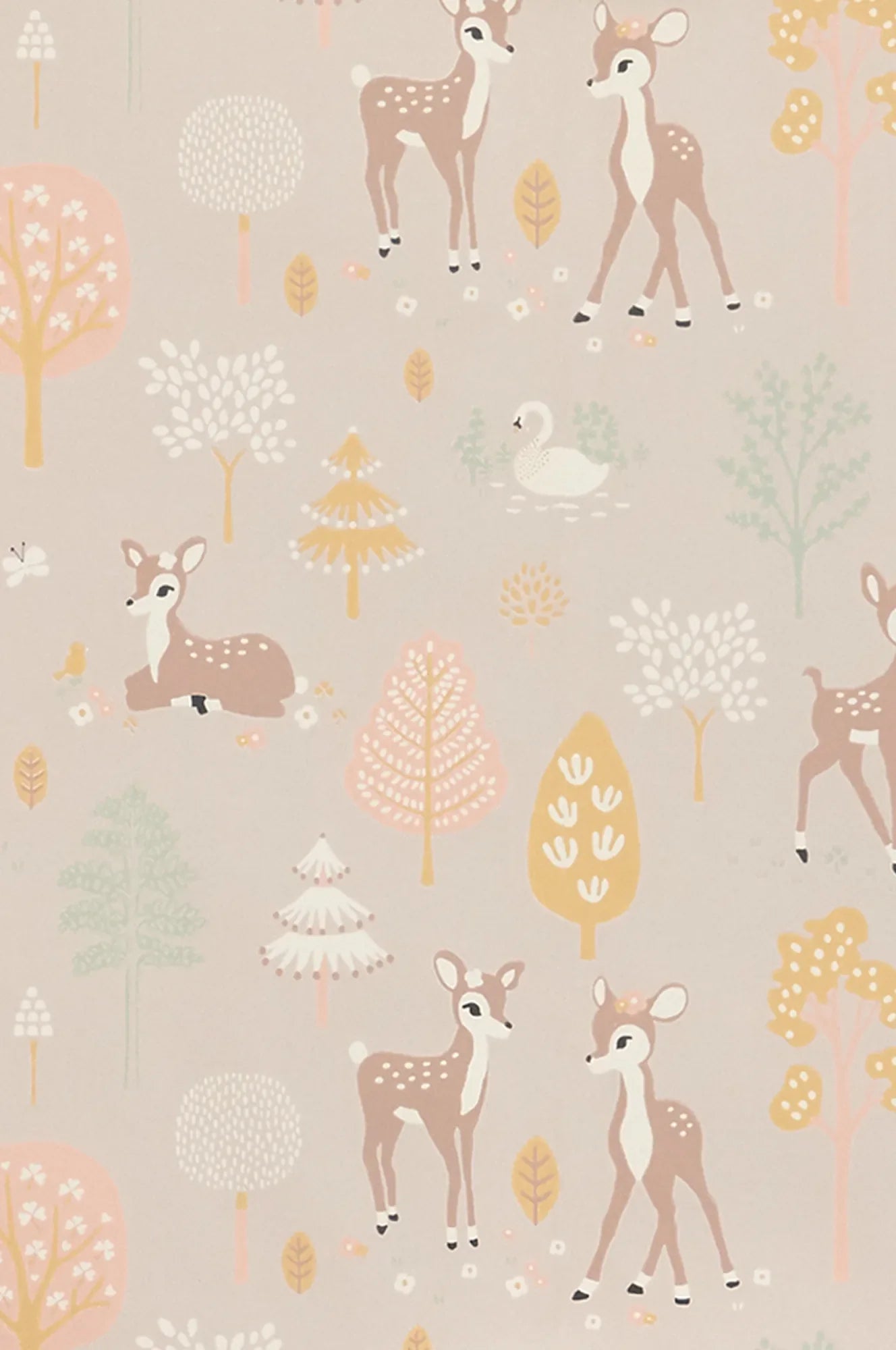 Majvillan Golden woods dusty lilac behang sfeerbeeld kinderkamer detail