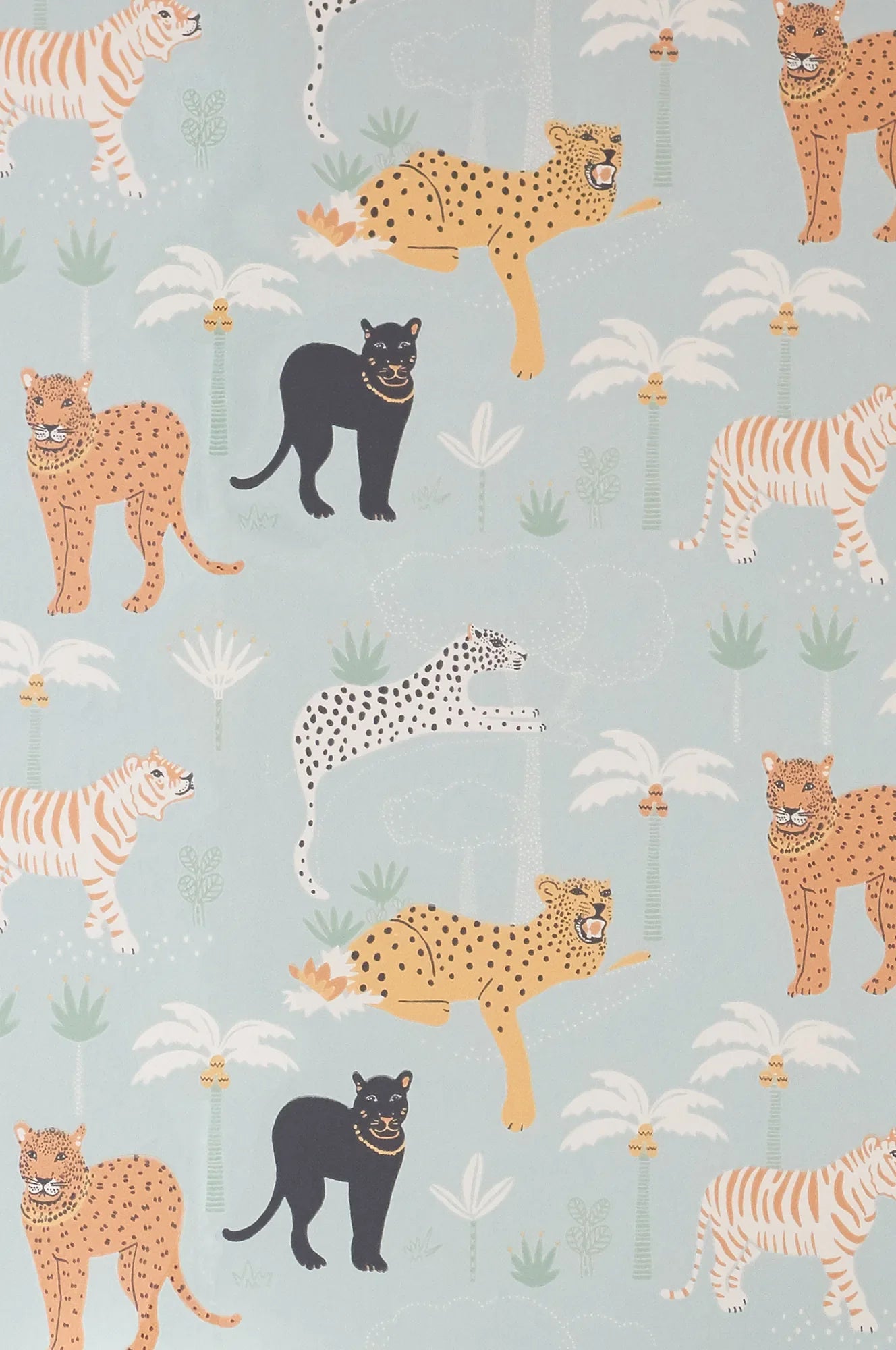 Majvillan Black panther twilight blue behang sfeerbeeld kinderkamer detail