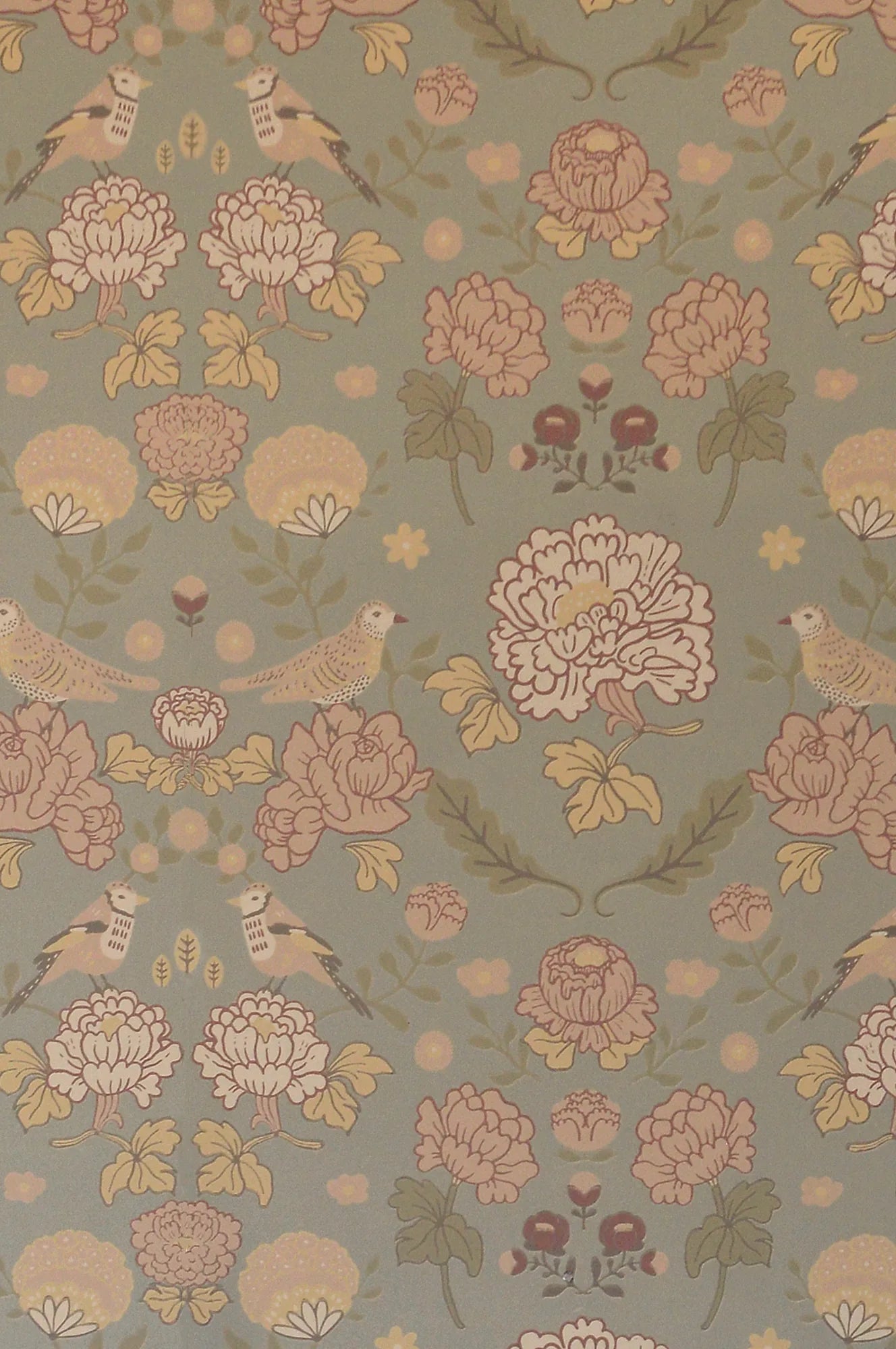 Majvillan June sage green behang sfeerbeeld kinderkamer detail