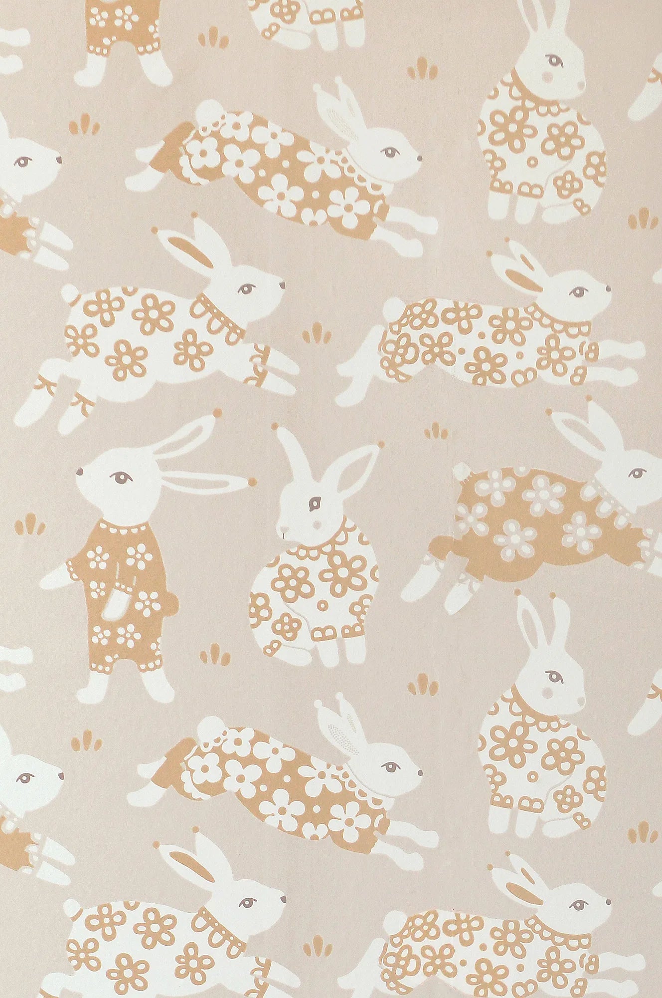 Majvillan Garden party sandy grey behang sfeerbeeld kinderkamer detail