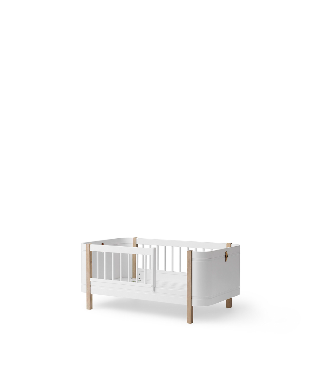 Wood Mini+ Cot Bed Incl. Junior Kit White/oak