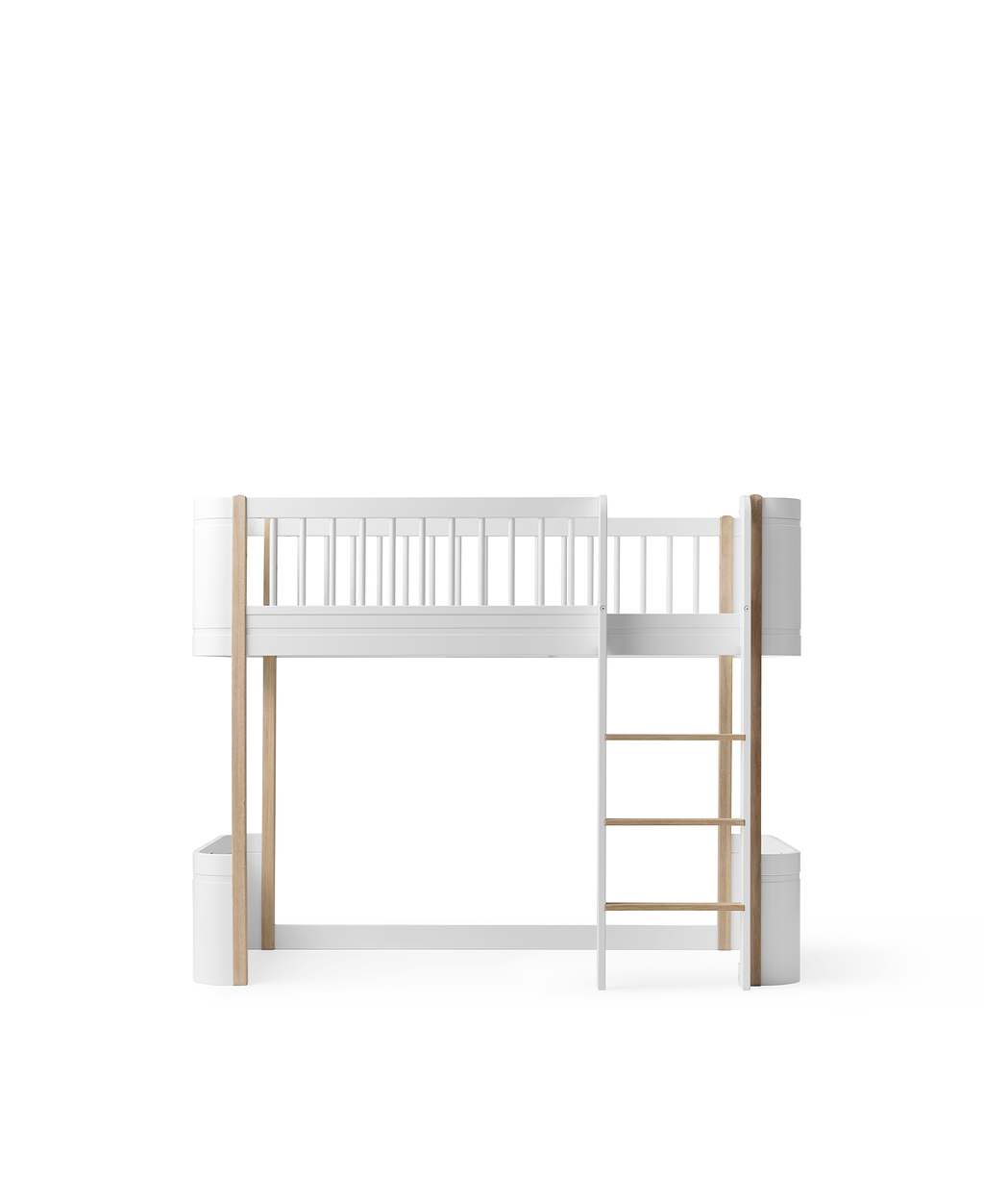 Wood Mini+ Low Loft Bed White/oak