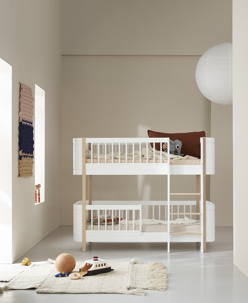 Wood Mini+ Low Bunk Bed White/oak
