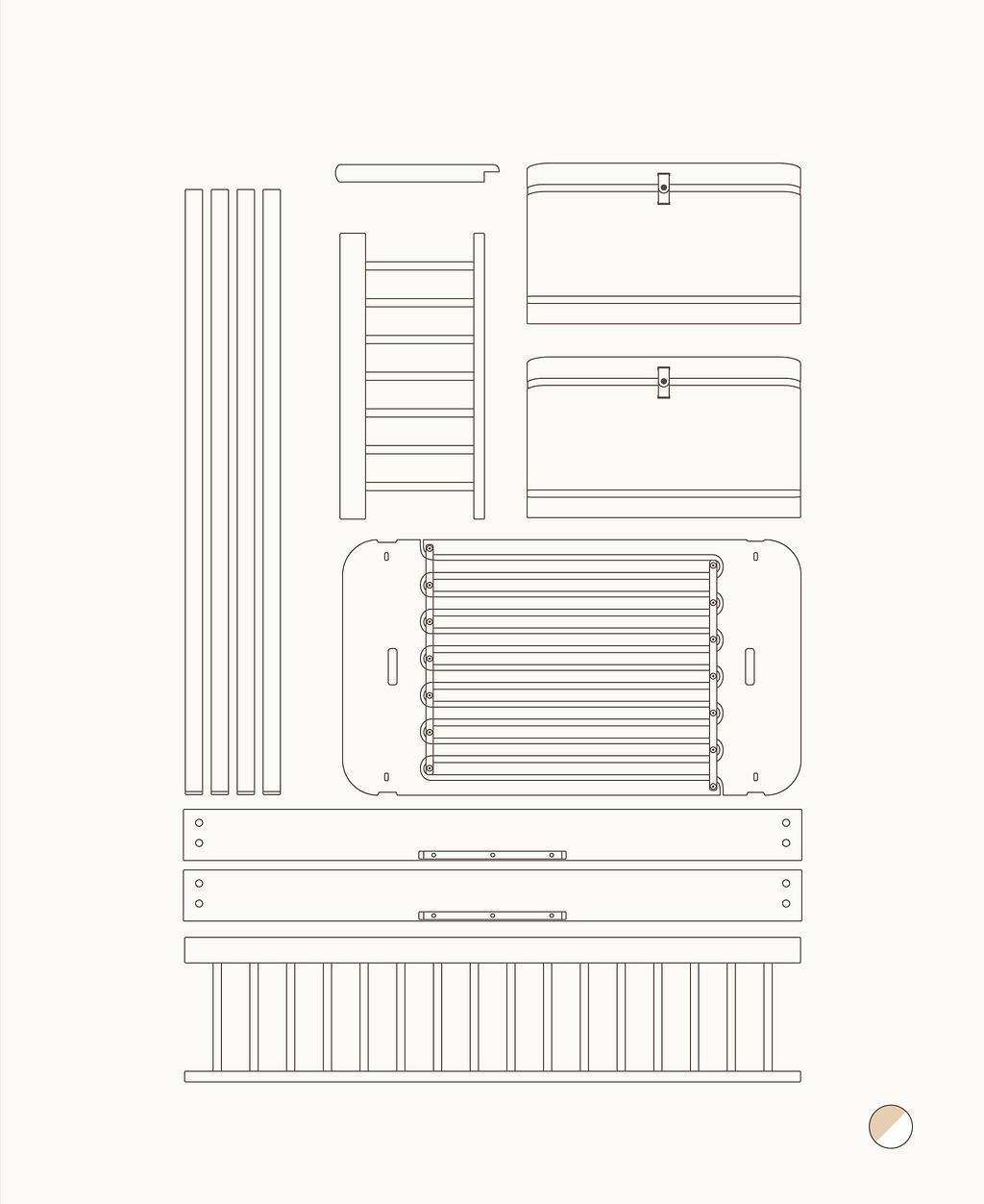 Mini+ low loft bed to low bunk bed, white/oak
