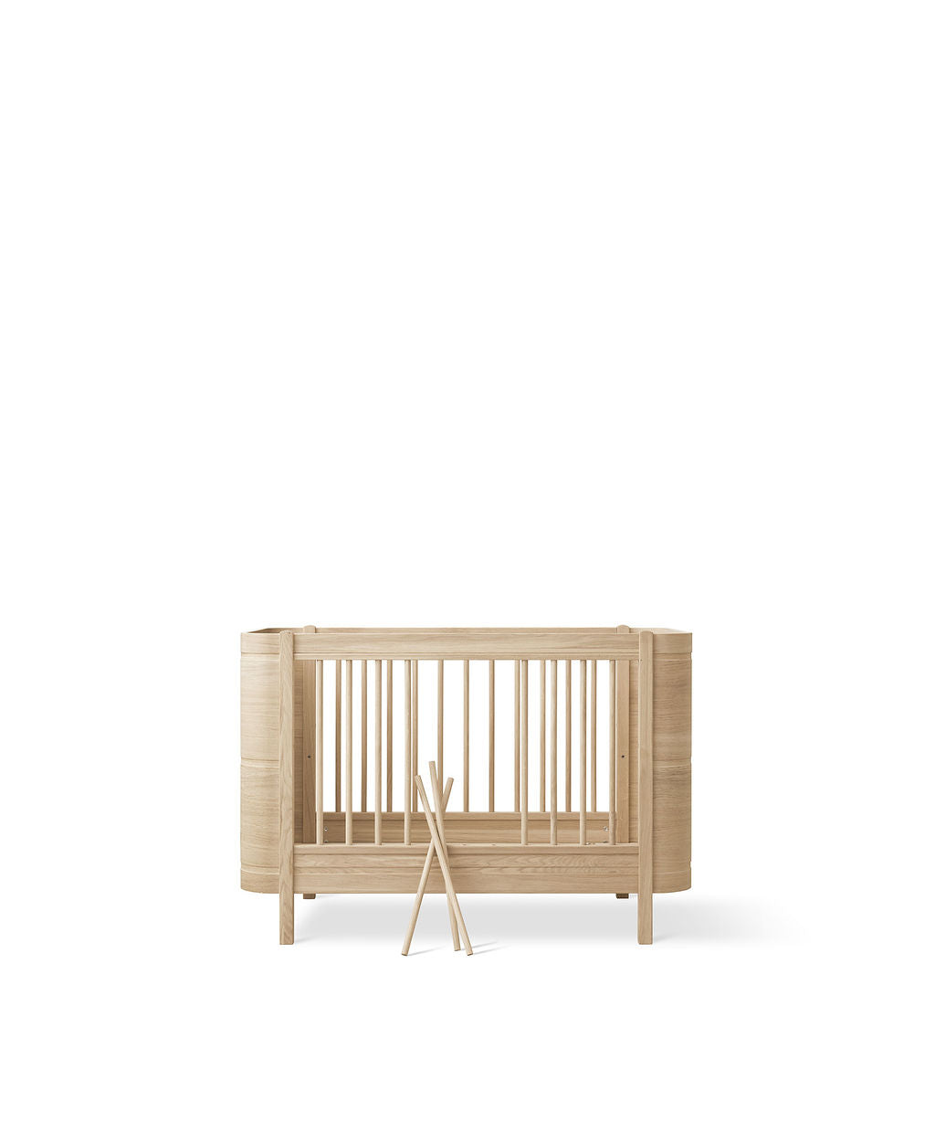Wood Mini+ Cot Bed Excl. Junior Kit Oak