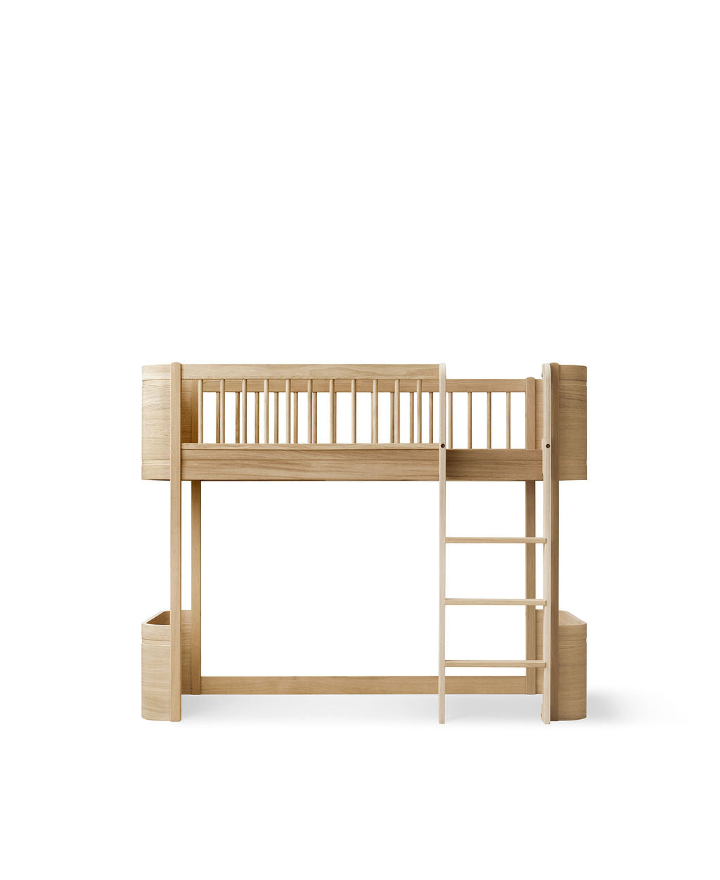 Wood Mini+ Low Loft Bed Oak