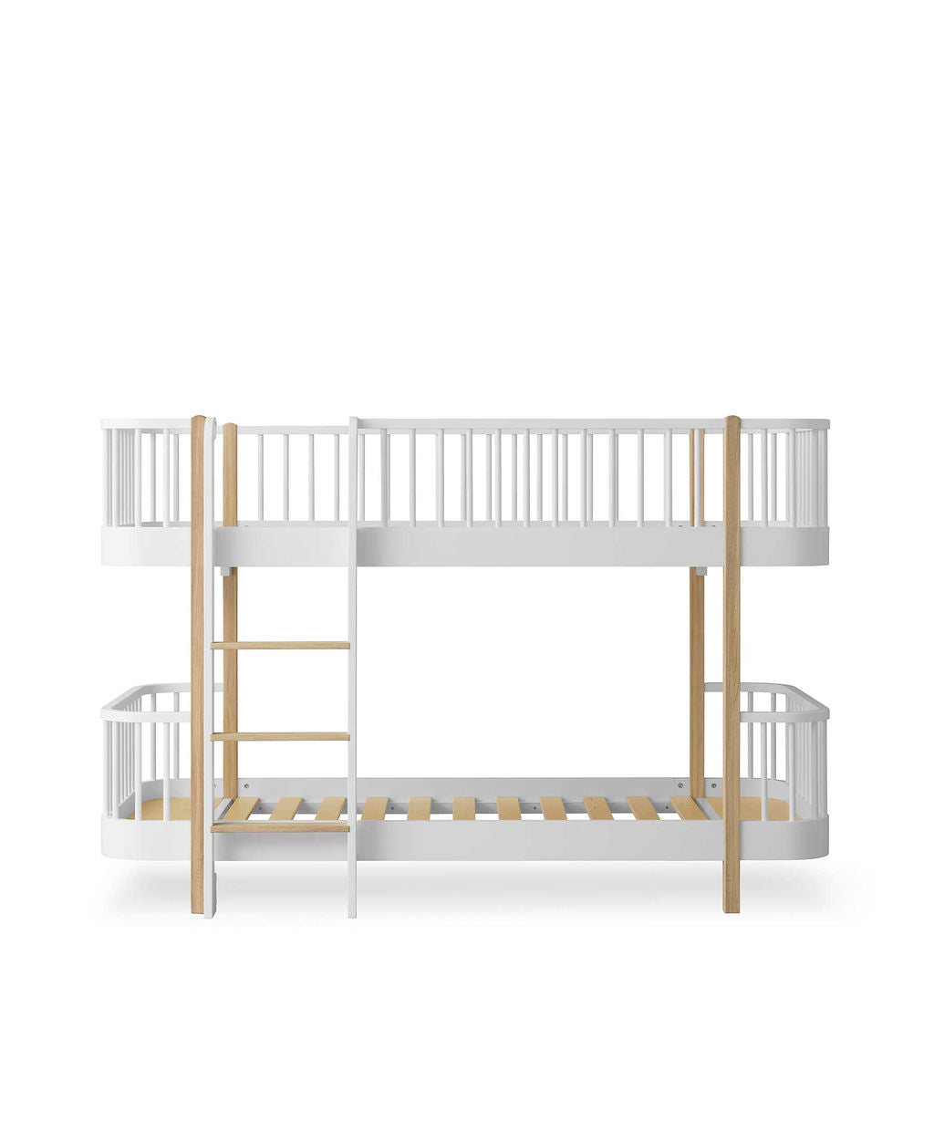 Original low bunk bed to bunk bed, white/oak