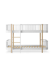 Original low bunk bed to bunk bed, white/oak