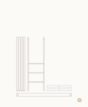 Mini+ cot bed incl. junior kit to low loft bed, oak