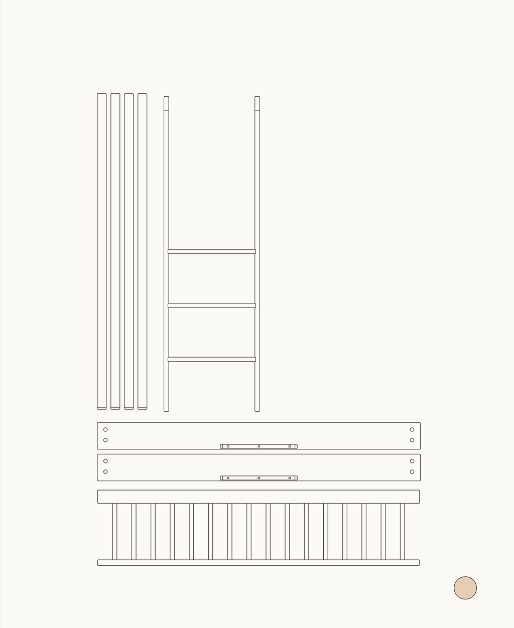 Mini+ cot bed & juniorbed to low bunk bed, oak