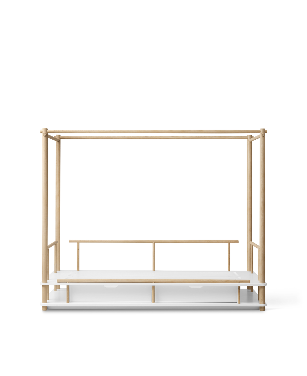 Camp Canopy Bed, White/oak
