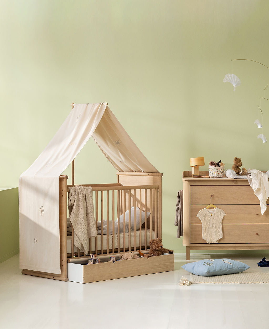 Wood Nursery Dresser 3 Drawers Oak