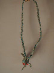 Gevlochten Ketting Met Bedel Groen