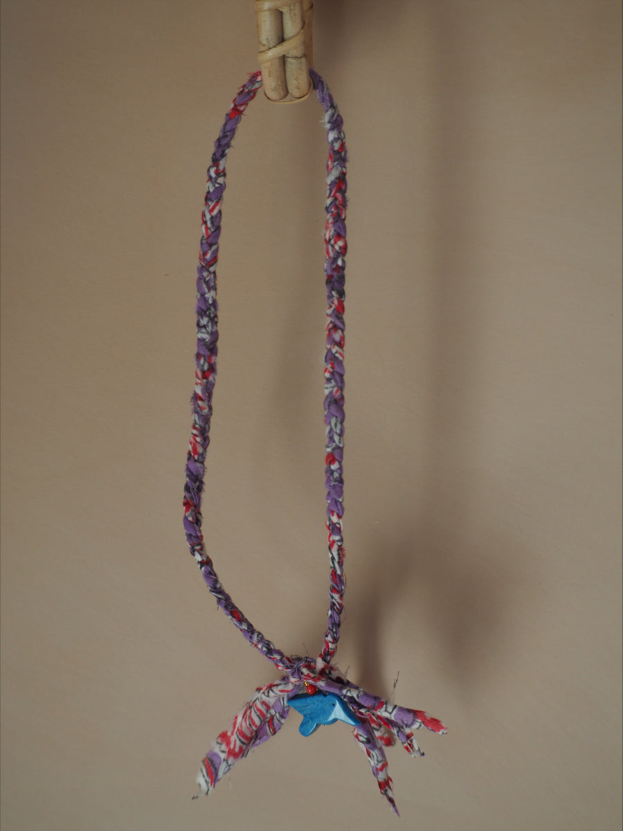 Gevlochten Ketting Met Bedel Paars
