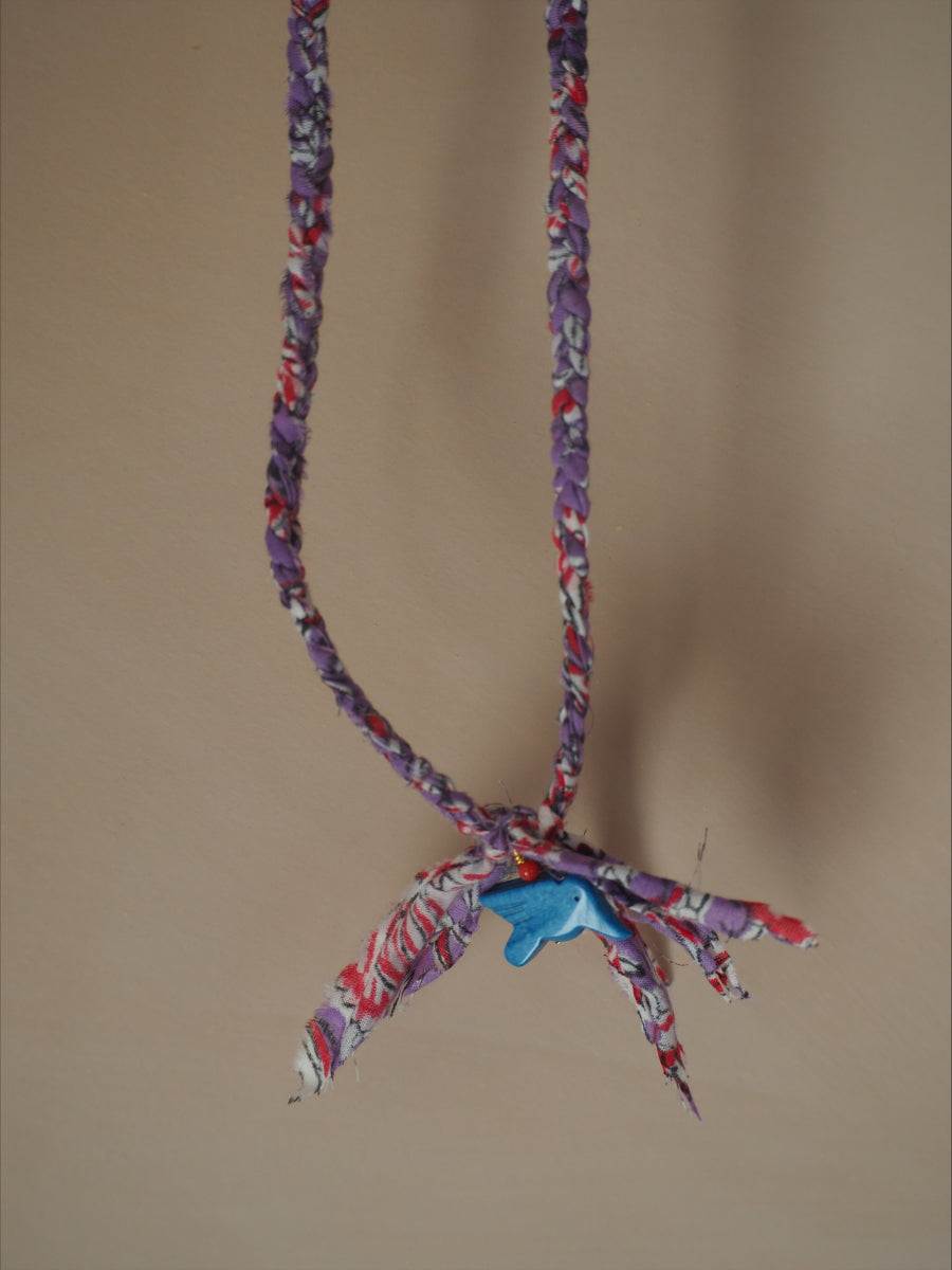 Gevlochten Ketting Met Bedel Paars