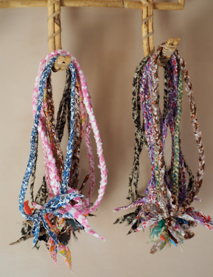 Gevlochten Ketting Met Bedel Paars