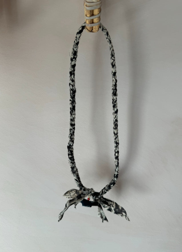 Gevlochten Ketting Met Bedel Zwart