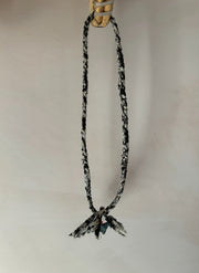 Gevlochten Ketting Met Bedel Zwart/wit/grijs