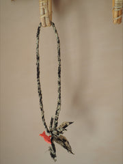 Gevlochten Ketting Met Bedel Zwart/wit/roze