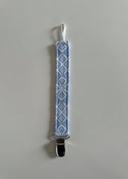 Speenkoord Blauw Met Wit Bloemen