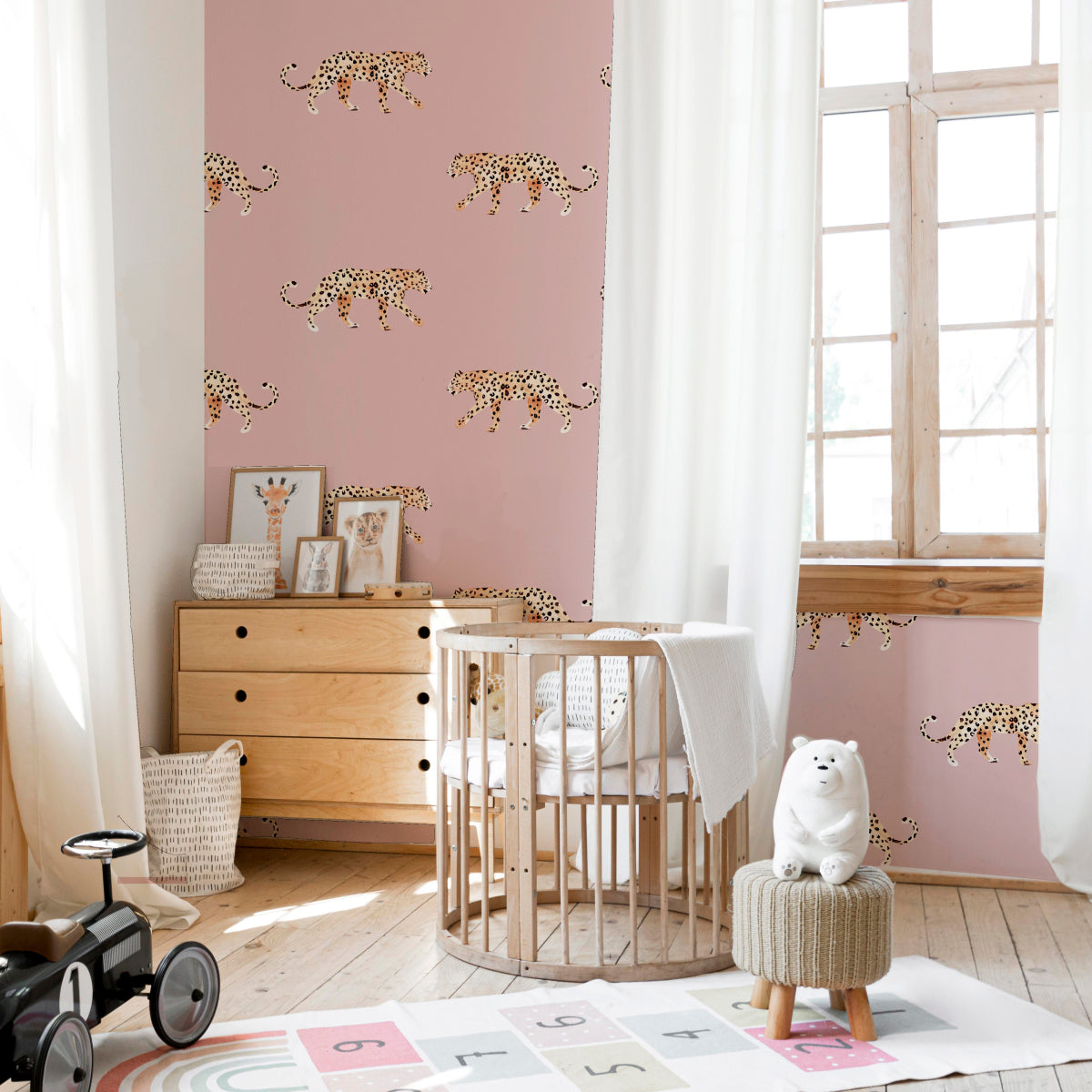 Behang Leopard Dusty Pink