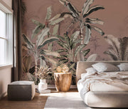 Mural Dreamy Jungle Dark Blush