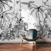 Mural Jungle Black White