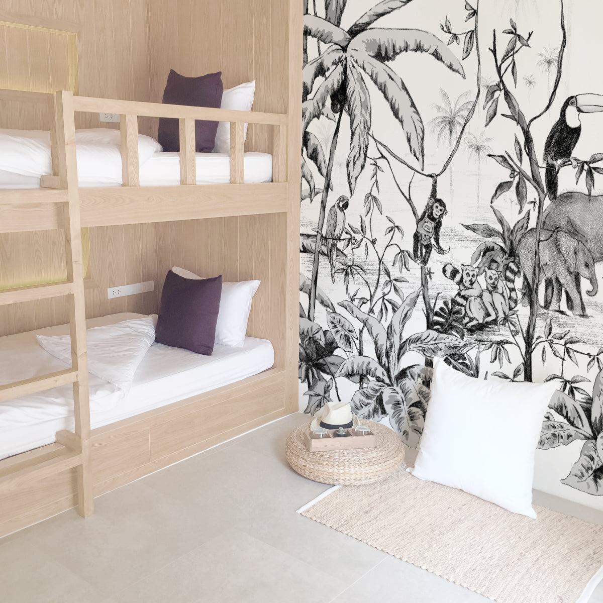 Mural Jungle Black White