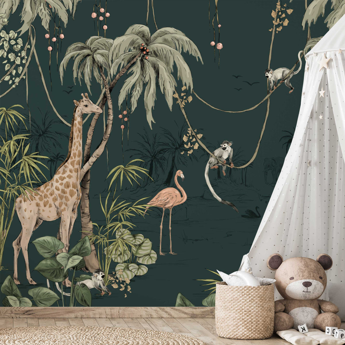 Mural Jungle Jazz Dark Teal