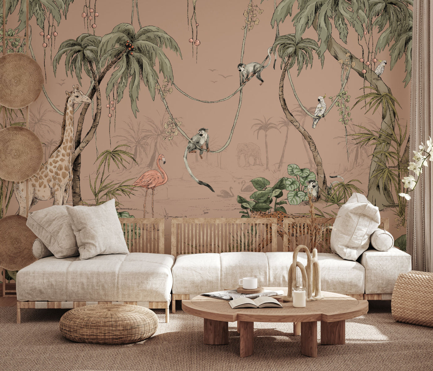 Mural Jungle Jazz Dusty Blush