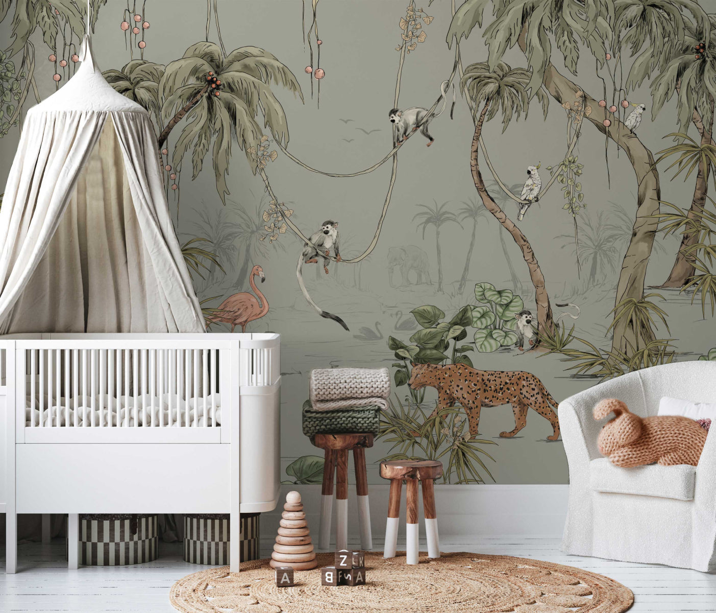 Mural Jungle Jazz Dusty Mint