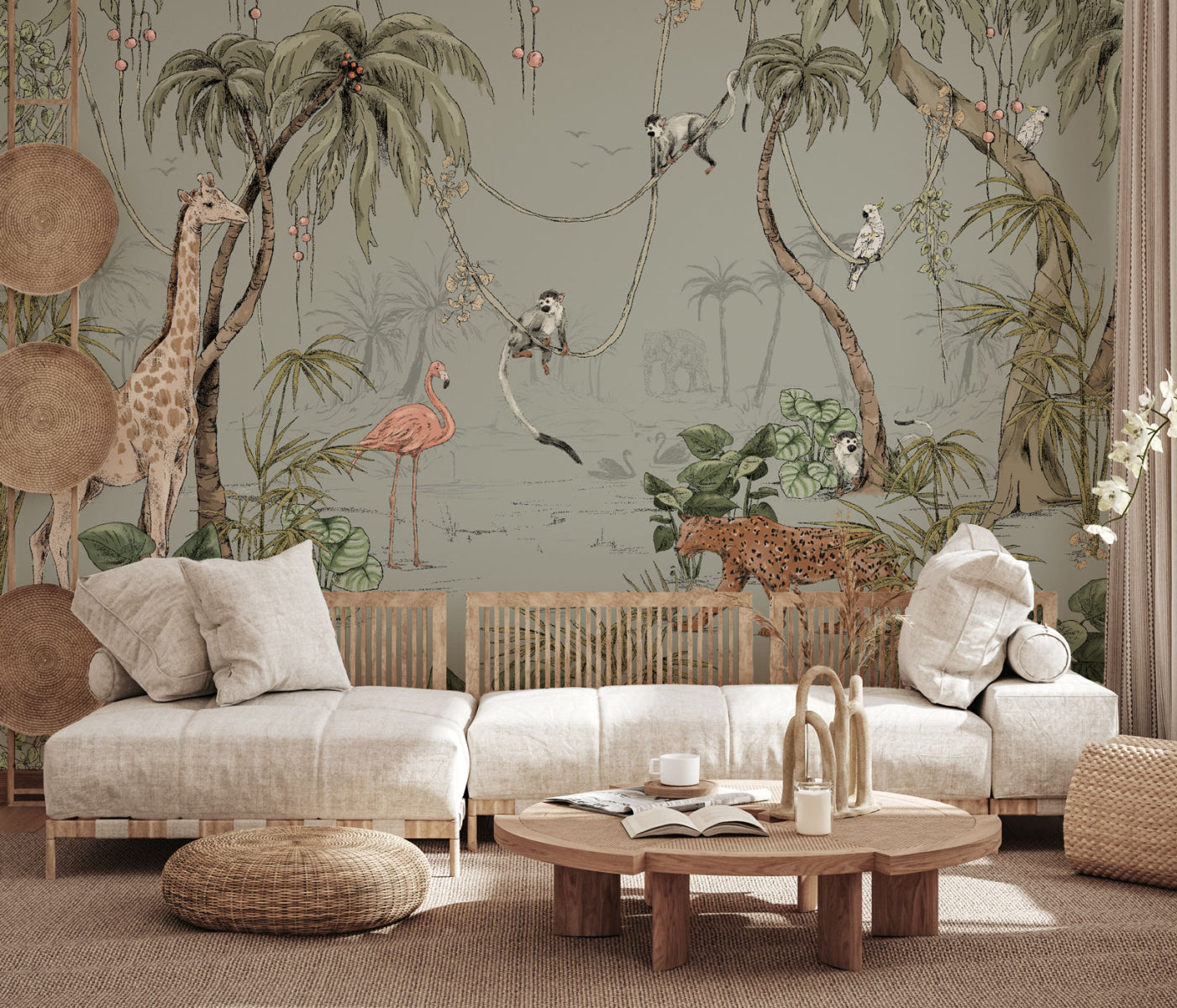 Mural Jungle Jazz Dusty Mint