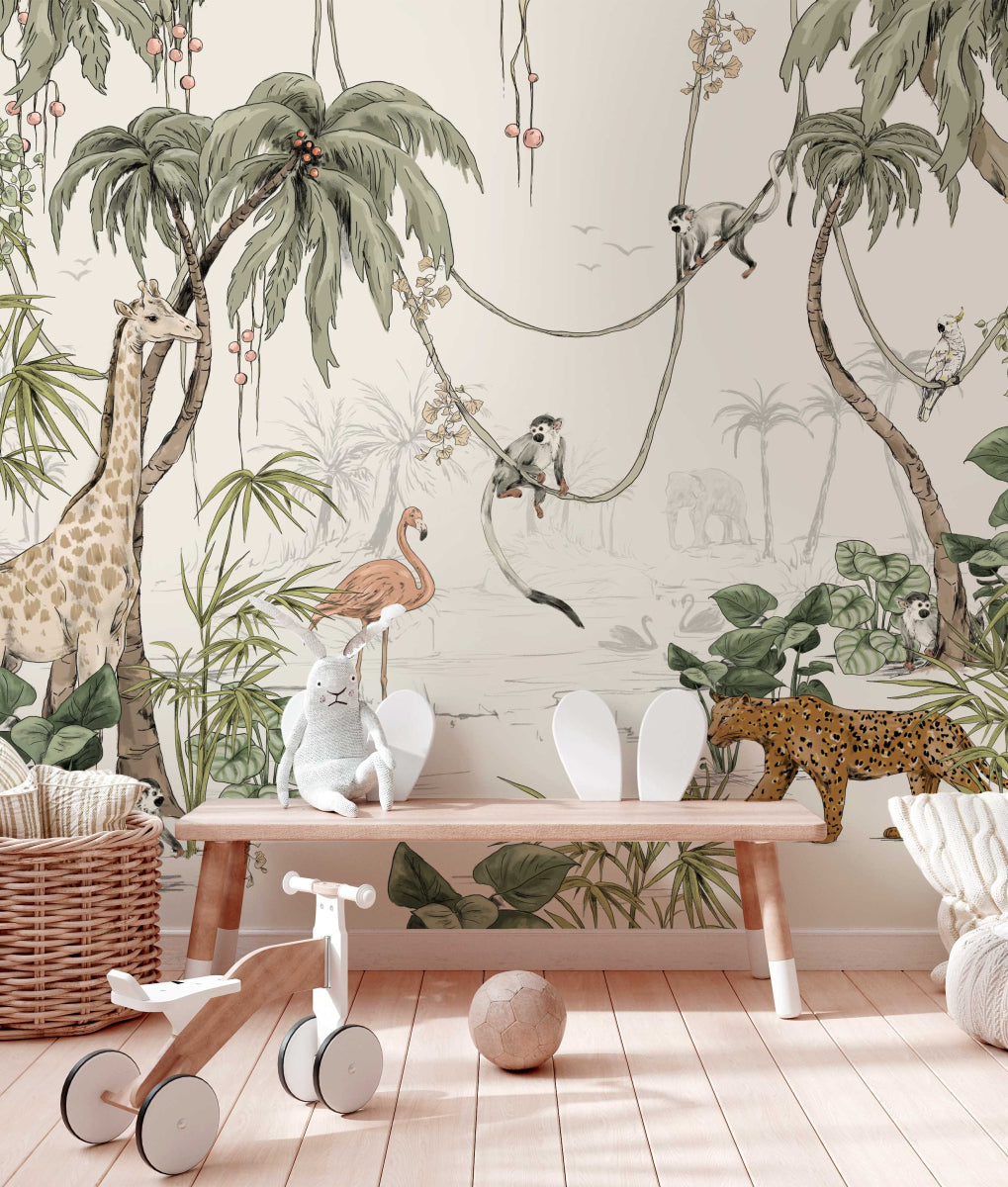 Mural Jungle Jazz Off White