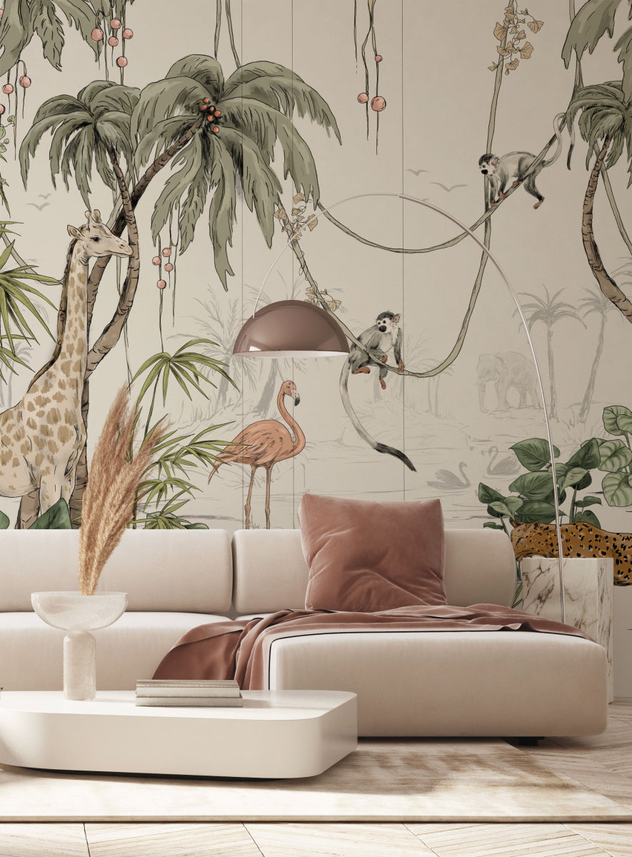 Mural Jungle Jazz Off White