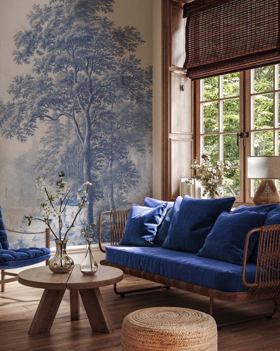 Mural Romantic Garden Blue