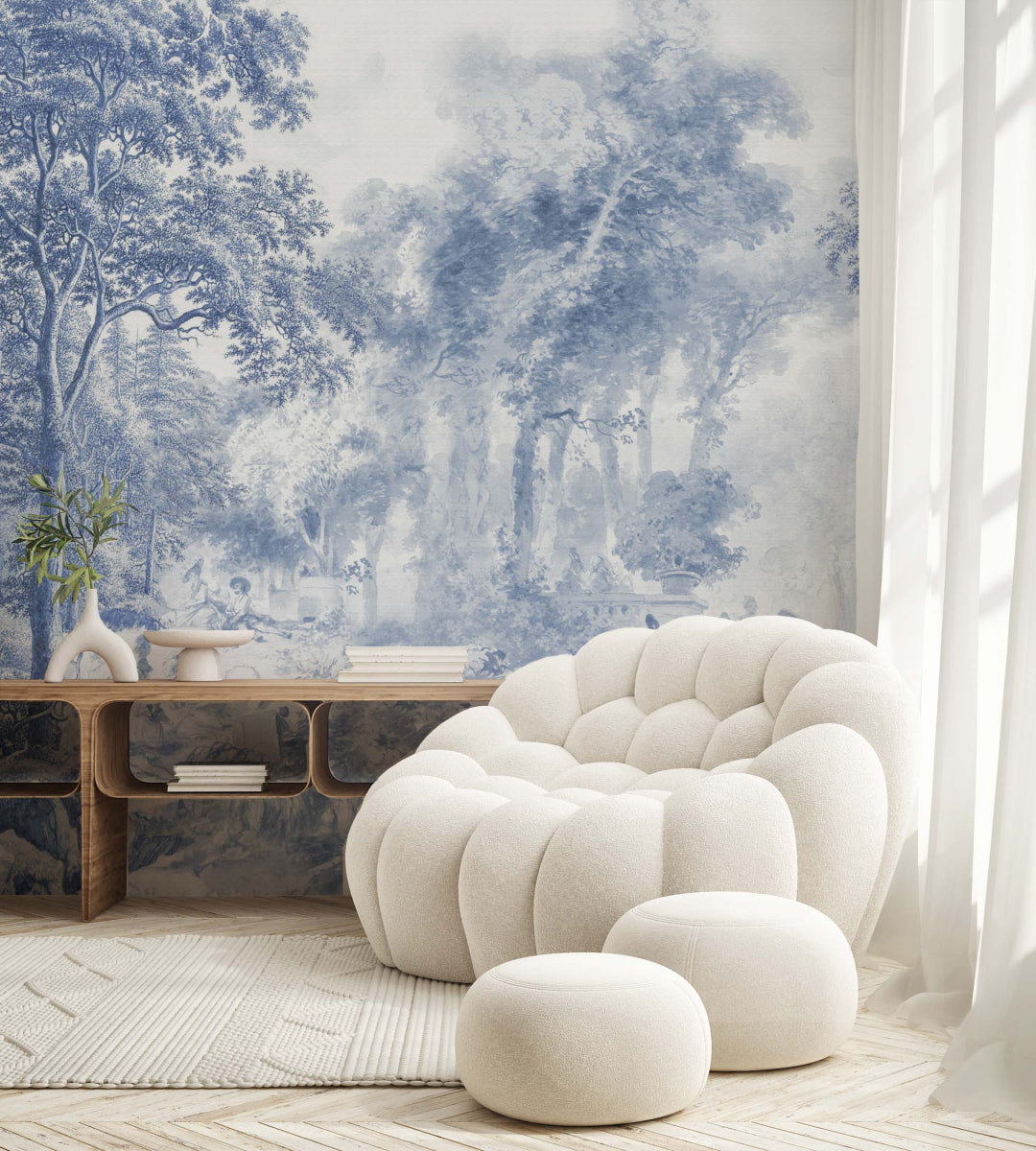 Mural Romantic Garden Blue