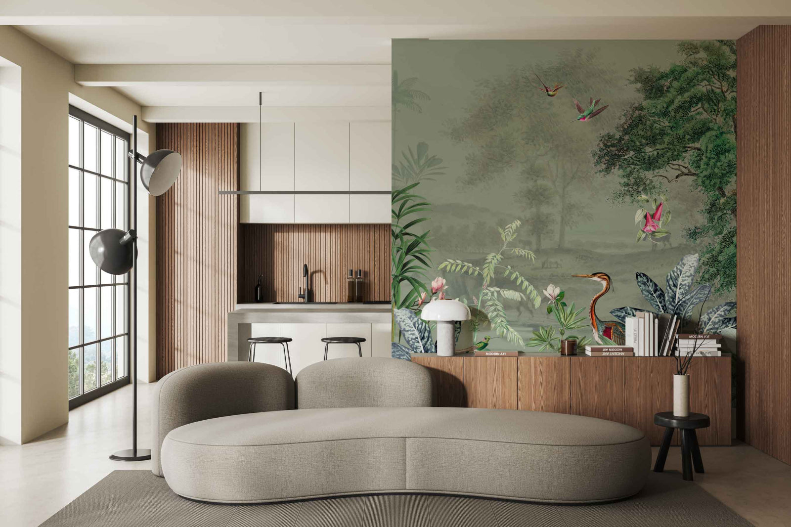 Mural Scenic Landscape Green