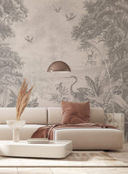 Mural Scenic Landscape Grey