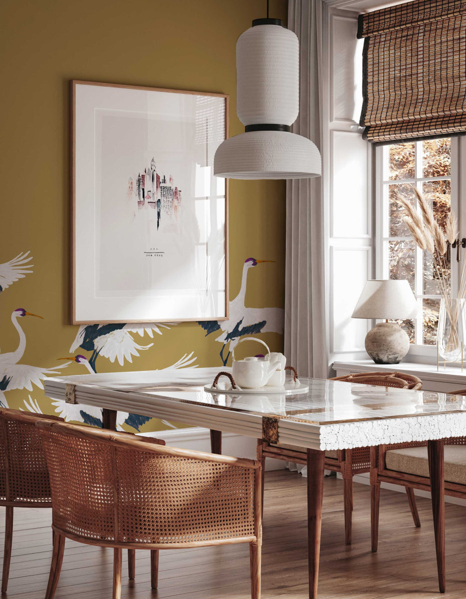 Mural Stork Gold