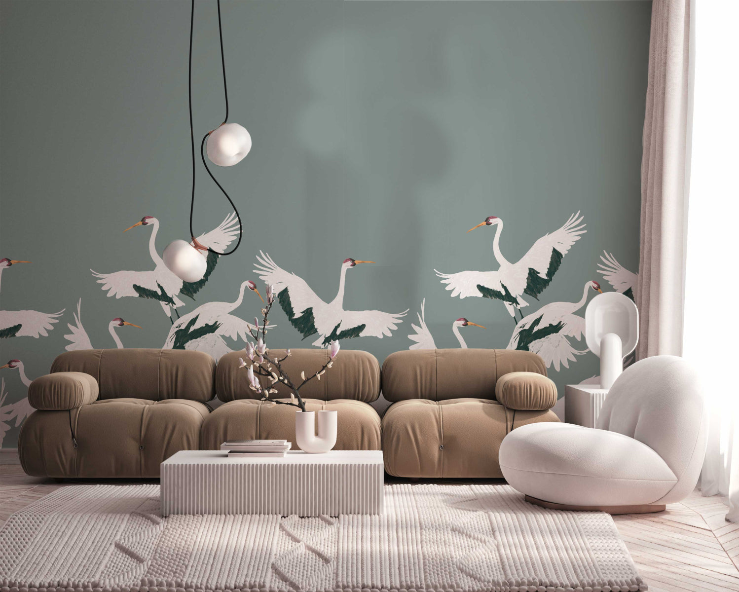 Mural Stork Teal
