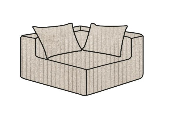 Hoes Voor De Slow Coin Hoekbank Velours Ribcord Ivory