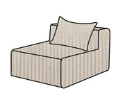 Hoes Voor De Slow Solo Bank Velours Ribcord Ivory